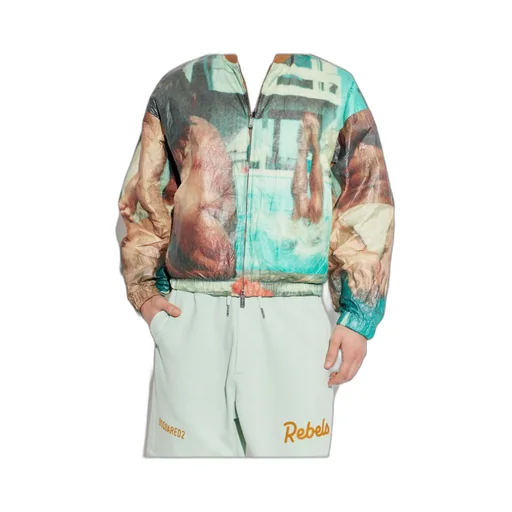 Dsquared2 Abstract-Print Zipped-Up Bomber Jacket