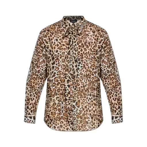 Dsquared2 Tie Leopard-Print Buttoned Shirt