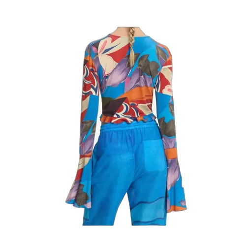 Floral Print Tie-Front Blouse