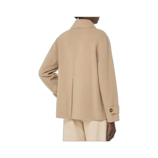 Double-Breasted Wool Blend Coat