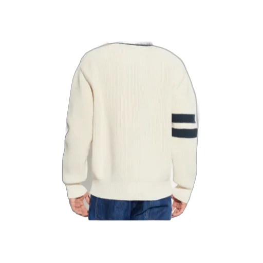 Dsquared2 Striped Sleeve Ribbed-Knit Polo Shirt