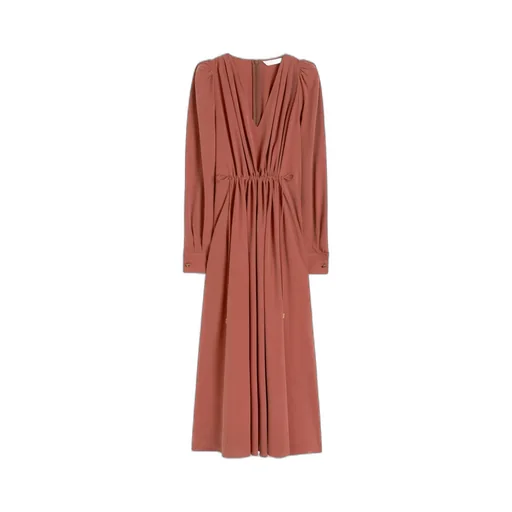 Washed Silk Canvas Dress - Terra Cotta
