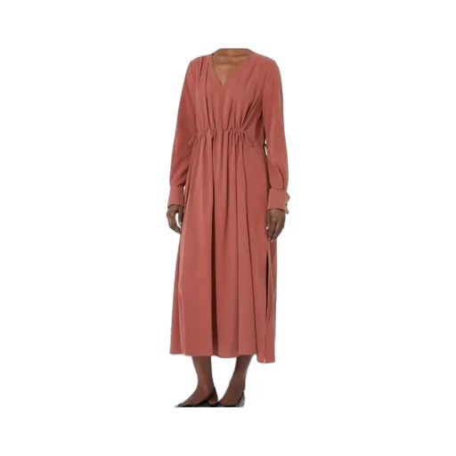 Washed Silk Canvas Dress - Terra Cotta