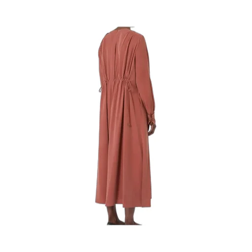 Washed Silk Canvas Dress - Terra Cotta