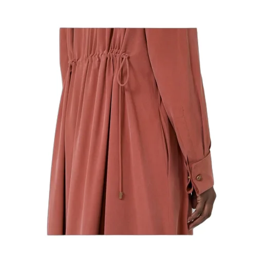 Washed Silk Canvas Dress - Terra Cotta