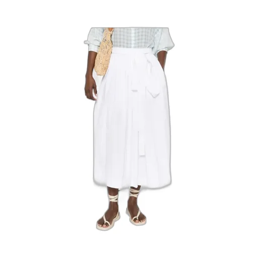 Tie-Waist Midi Skirt