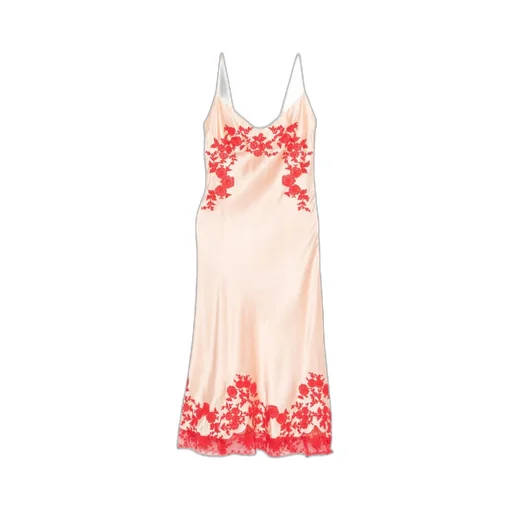 Floral-Embroidered Midi Dress