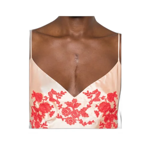 Floral-Embroidered Midi Dress
