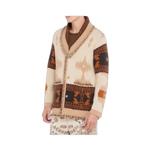 Icon Jacquard Fringed Cardigan
