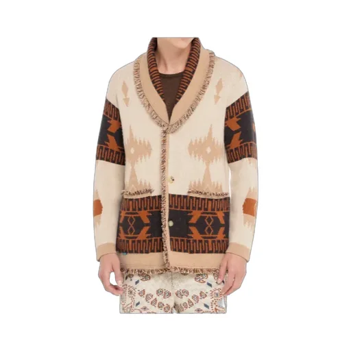 Icon Jacquard Fringed Cardigan