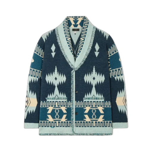 Icon Jacquard Fringed Cardigan
