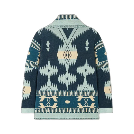 Icon Jacquard Fringed Cardigan