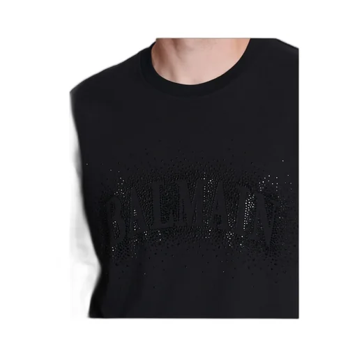 Balmain Embroidered Crystal Spray Effect T-Shirt