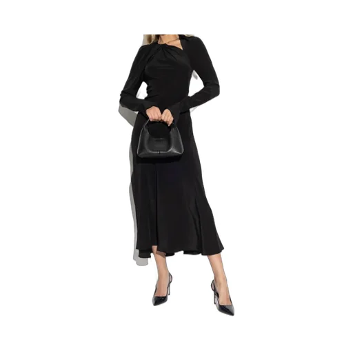 Long-Sleeve Twisted Midi Dress