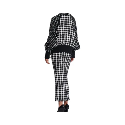 Balmain Tweed Oversized Bomber Jacket