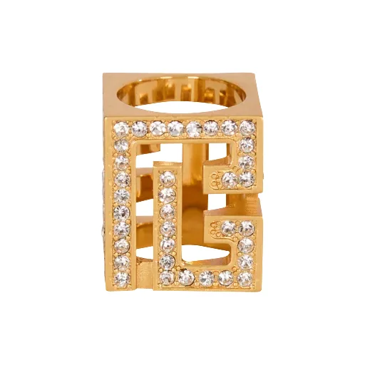 Balmain Embellished Cube Ring