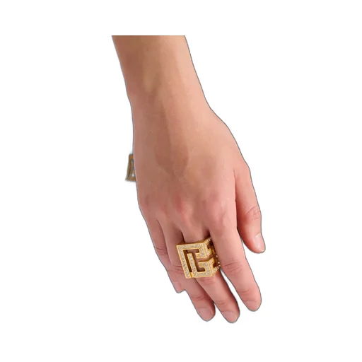 Balmain Embellished Cube Ring