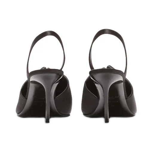 Balmain Piercing Detailed Satin Slingback Pumps