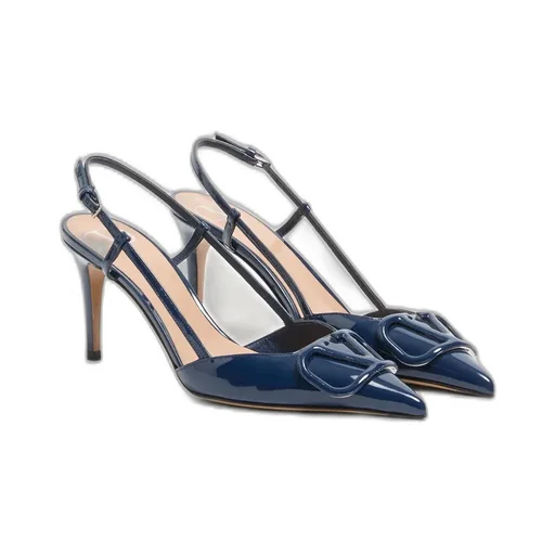 Vlogo Signature Patent Leather Slingback Pump 80Mm