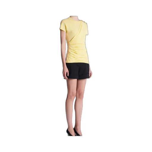 Balmain Buttons Draped T-Shirt