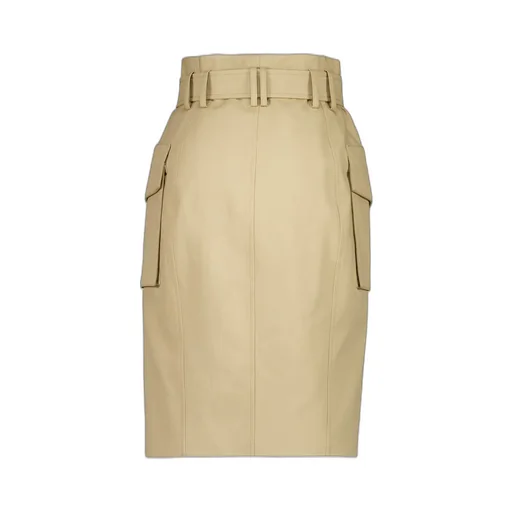 Balmain Gabardine Wrap Midi Skirt
