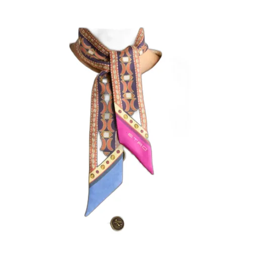 Etro Geometric Motif Printed Paisleyina Scarf