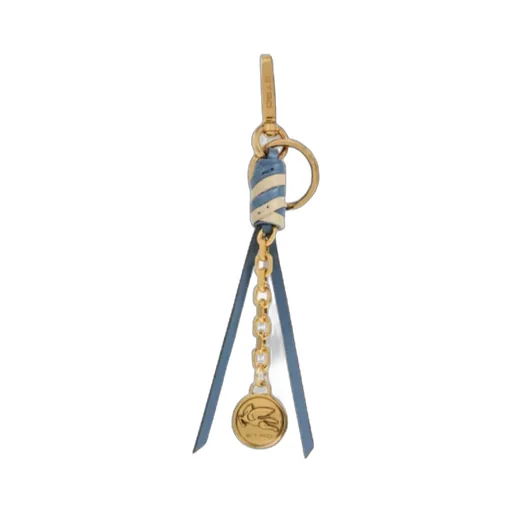 Etro Chain And Pegaso Coin Charm Keychain