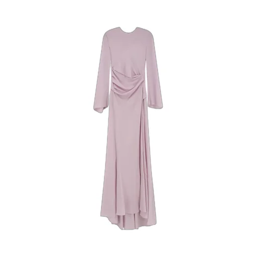 Alexander Mcqueen Crewneck Draped Long Dress