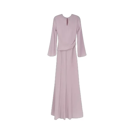 Alexander Mcqueen Crewneck Draped Long Dress