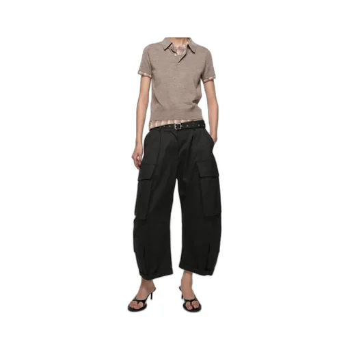 Belt-Detail Cargo Trousers