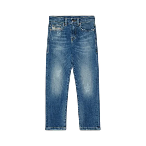 Diesel Kids Distressed Straight-Leg Jeans