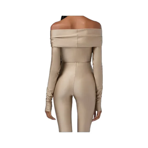 The Andamane Stretch Off-Shoulder Draped Bodysuit