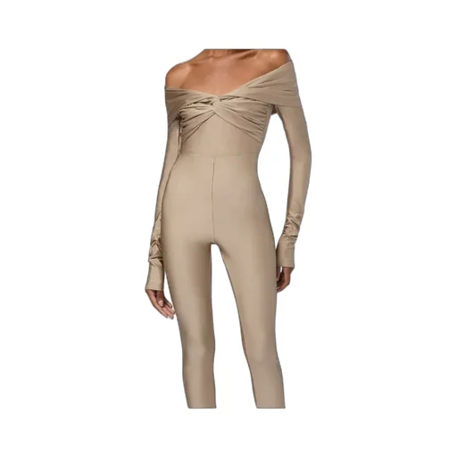 The Andamane Stretch Off-Shoulder Draped Bodysuit