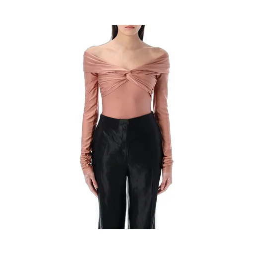 The Andamane Stretch Off-Shoulder Draped Bodysuit