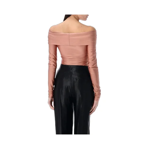 The Andamane Stretch Off-Shoulder Draped Bodysuit
