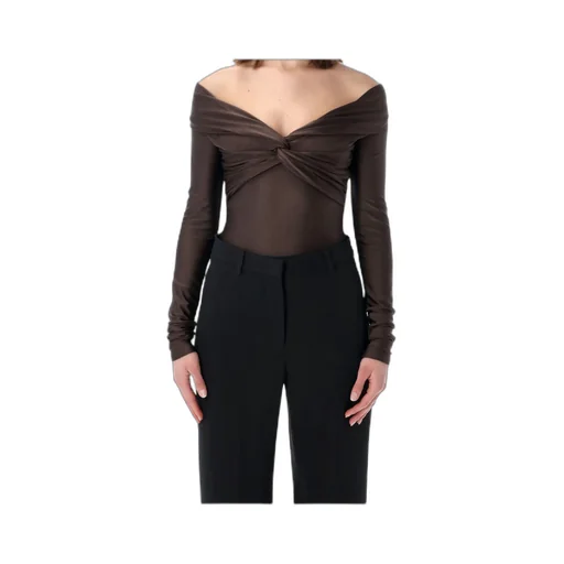 The Andamane Stretch Off-Shoulder Draped Bodysuit