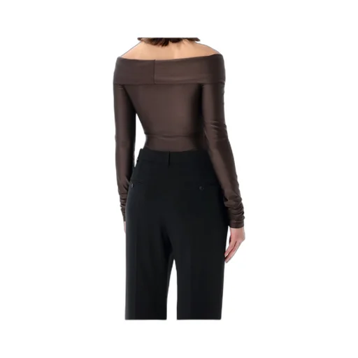 The Andamane Stretch Off-Shoulder Draped Bodysuit