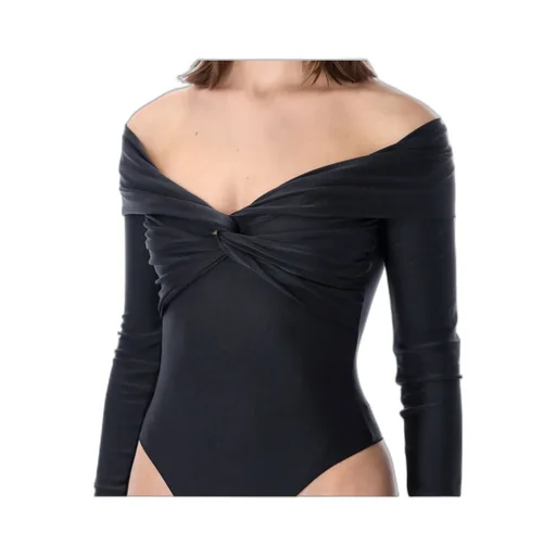 The Andamane Stretch Off-Shoulder Draped Bodysuit