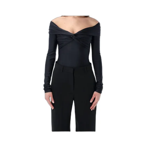 The Andamane Stretch Off-Shoulder Draped Bodysuit