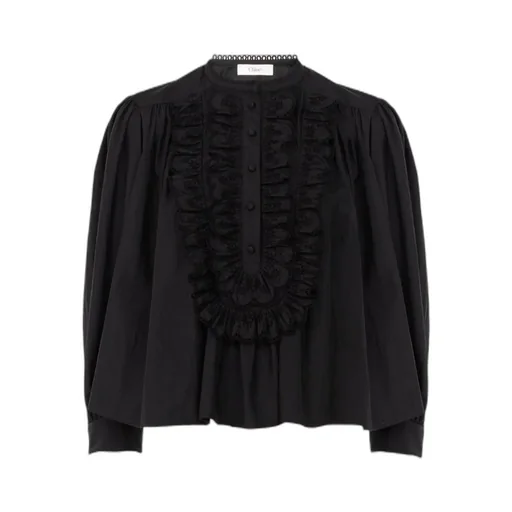 Chloé Gathered Ruffle Top