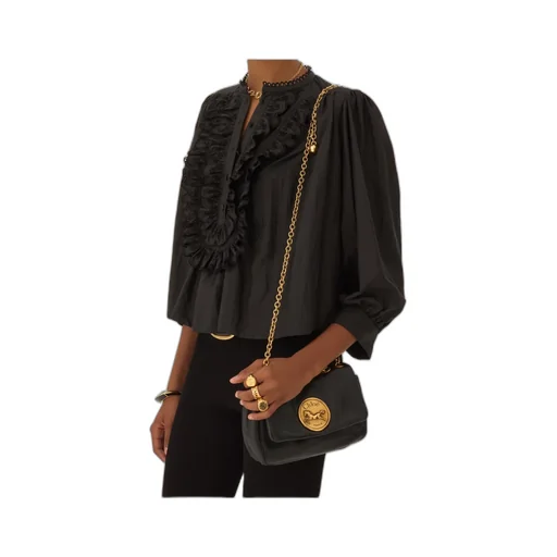 Chloé Gathered Ruffle Top