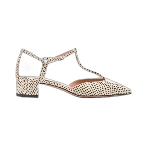 T-Strap Patterned Pumps