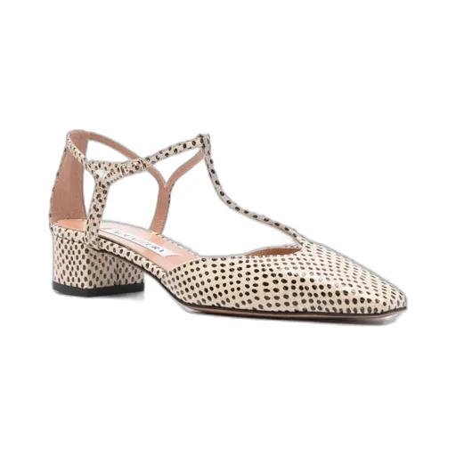 T-Strap Patterned Pumps