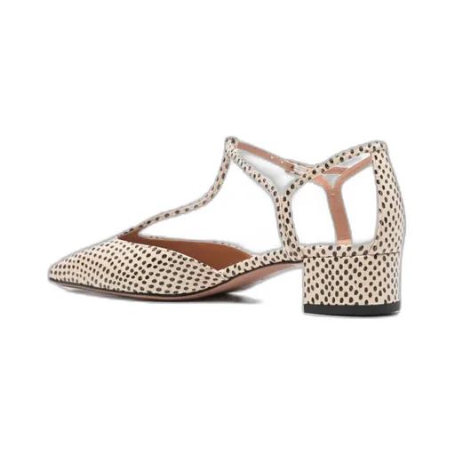 T-Strap Patterned Pumps