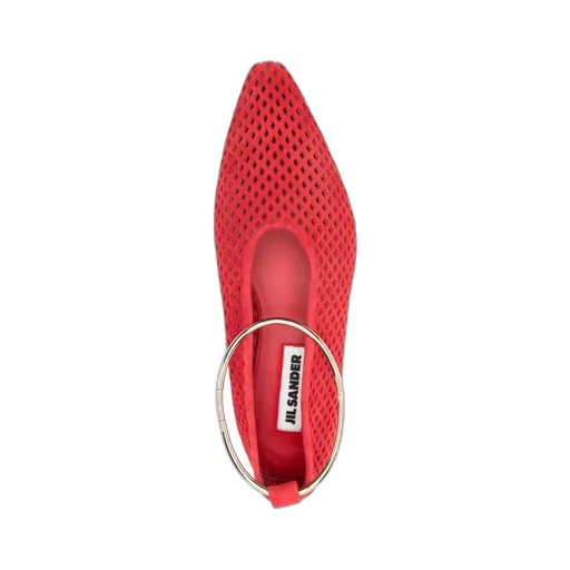 Jil Sander Pointed Toe Perforated Ballet Flats