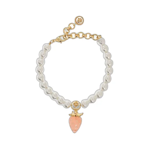 Strawberry Charm Beaded Bracelet