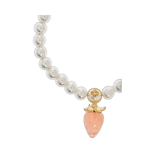 Strawberry Charm Beaded Bracelet