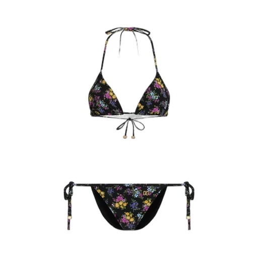 Dolce & Gabbana Small Floral-Printed Triangle Bikini Set