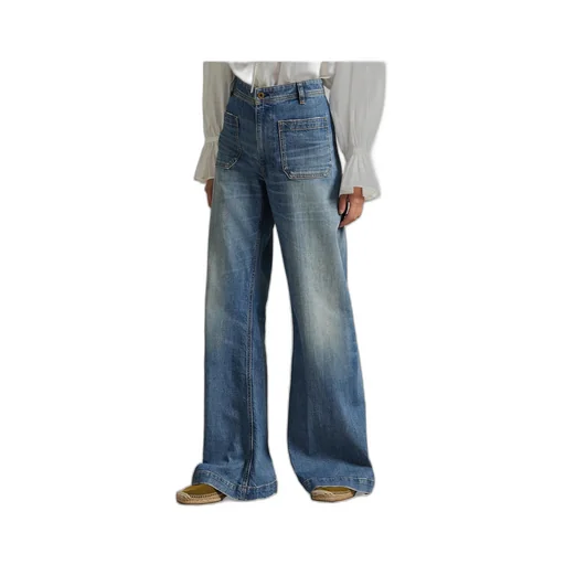 Patch-Pocket Wide-Leg Trousers