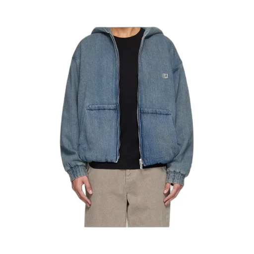 Long-Sleeved Hooded Denim Cotton Jacket